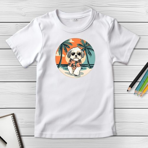 Havanesés póló gyerekeknek fehér színben