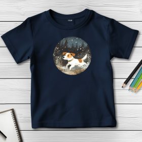 Jack russel terrieres póló gyerekeknek sötétkék színben