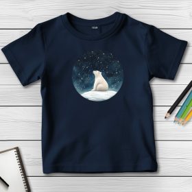 Jegesmedvés póló gyerekeknek sötétkék színben