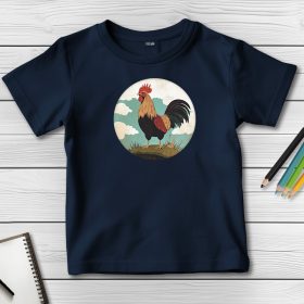 Kakasos póló gyerekeknek sötétkék színben