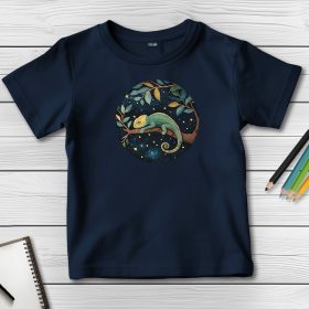 Kaméleonos póló gyerekeknek sötétkék színben