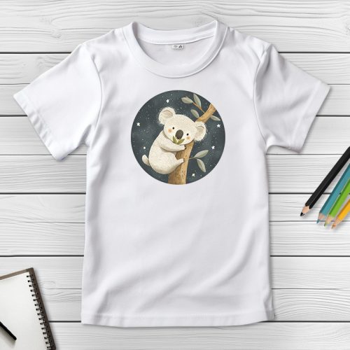 Koalás póló gyerekeknek fehér színben