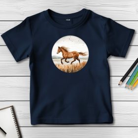 Lovas póló gyerekeknek sötétkék színben