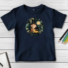 Majmos póló gyerekeknek sötétkék színben