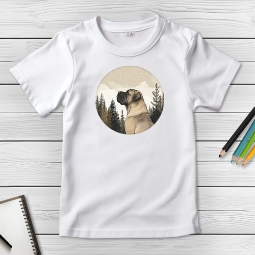 Masztiffos póló gyerekeknek fehér színben