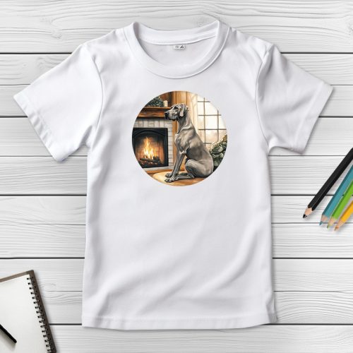 Német dogos póló gyerekeknek fehér színben