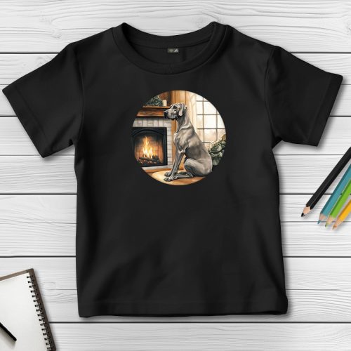 Német dogos póló gyerekeknek fekete színben