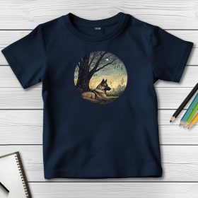 Németjuhászos póló gyerekeknek sötétkék színben