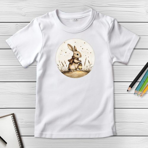 Nyulas póló gyerekeknek fehér színben