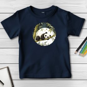 Pandás póló gyerekeknek sötétkék színben