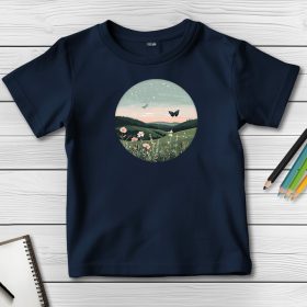 Pillangós póló gyerekeknek sötétkék színben