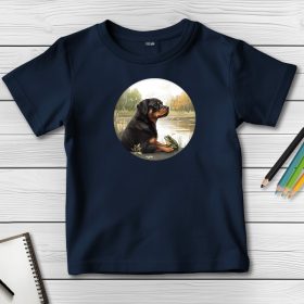 Rottweileres póló gyerekeknek sötétkék színben