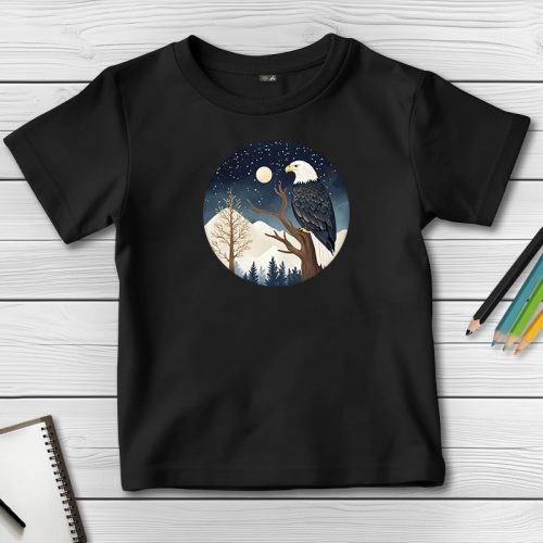 Sasos póló gyerekeknek fekete színben