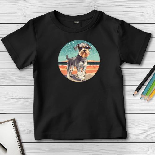 Schnauzeres póló gyerekeknek fekete színben