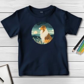 Skót juhászos póló gyerekeknek sötétkék színben