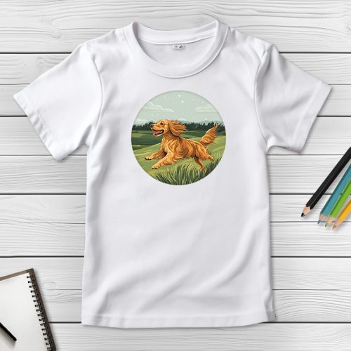 Cocker spánieles póló gyerekeknek fehér színben