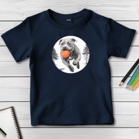 Staffordshire terrieres póló gyerekeknek sötétkék színben