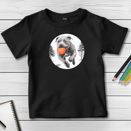 Staffordshire terrieres póló gyerekeknek fekete színben