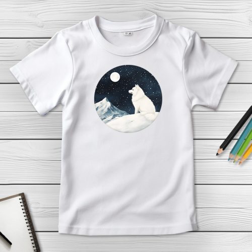 Szamojédes póló gyerekeknek fehér színben