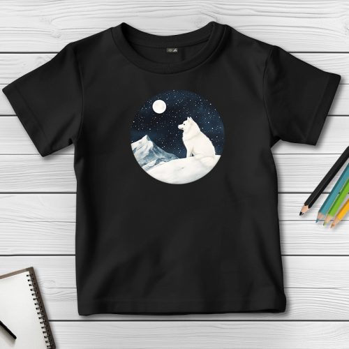 Szamojédes póló gyerekeknek fekete színben