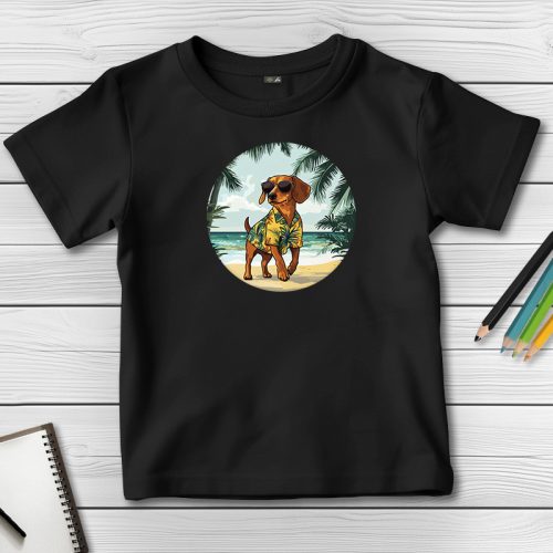 Tacskós póló gyerekeknek fekete színben