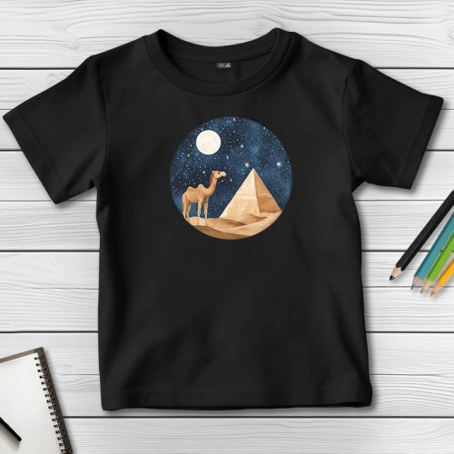 Tevés póló gyerekeknek fekete színben