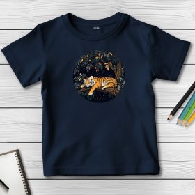 Tigrises póló gyerekeknek sötétkék színben