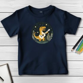 T-rexes póló gyerekeknek sötétkék színben