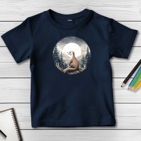 Vadászgörényes póló gyerekeknek sötétkék színben