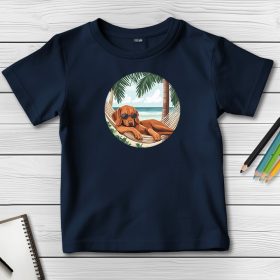 Magyar vizslás póló gyerekeknek sötétkék színben