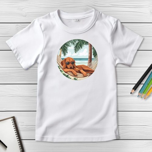 Magyar vizslás póló gyerekeknek fehér színben