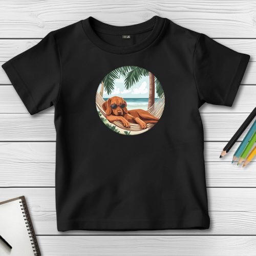 Magyar vizslás póló gyerekeknek fekete színben