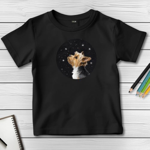 Yorkis póló gyerekeknek fekete színben