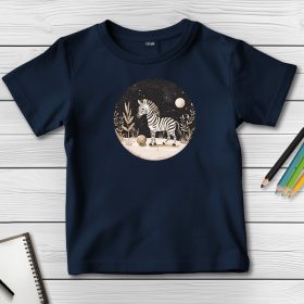 Zebrás póló gyerekeknek sötétkék színben