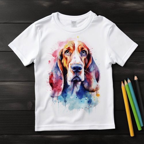 Basset hound mintás póló gyermekeknek