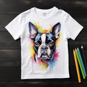 Boston terrier mintás póló gyermekeknek