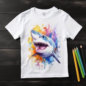 Cápa mintás póló gyermekeknek