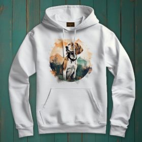 Beagle mintás kapucnis pulóver