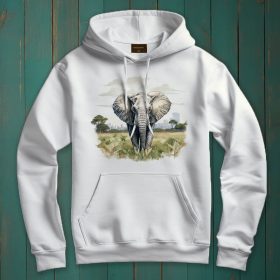 Elefánt mintás kapucnis pulóver