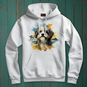 Havanese mintás kapucnis pulóver