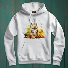 Hörcsög mintás kapucnis pulóver