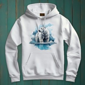 Jegesmedve mintás kapucnis pulóver