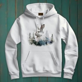 Nyúl mintás kapucnis pulóver