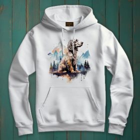 Cocker spániel mintás kapucnis pulóver