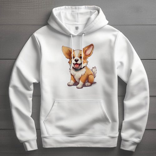 Corgi mintás kapucnis pulóver