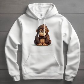 Gorilla mintás kapucnis pulóver