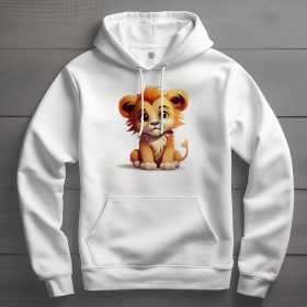 Oroszlán mintás kapucnis pulóver