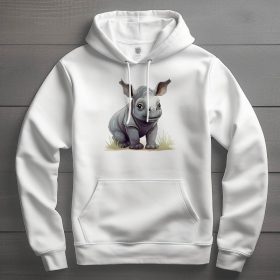 Orrszarvú mintás kapucnis pulóver