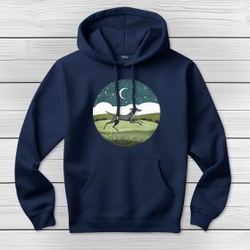 Agaras kapucnis pulcsi sötétkék színben