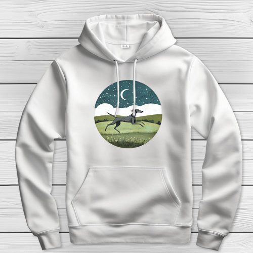 Agaras kapucnis pulcsi fehér színben